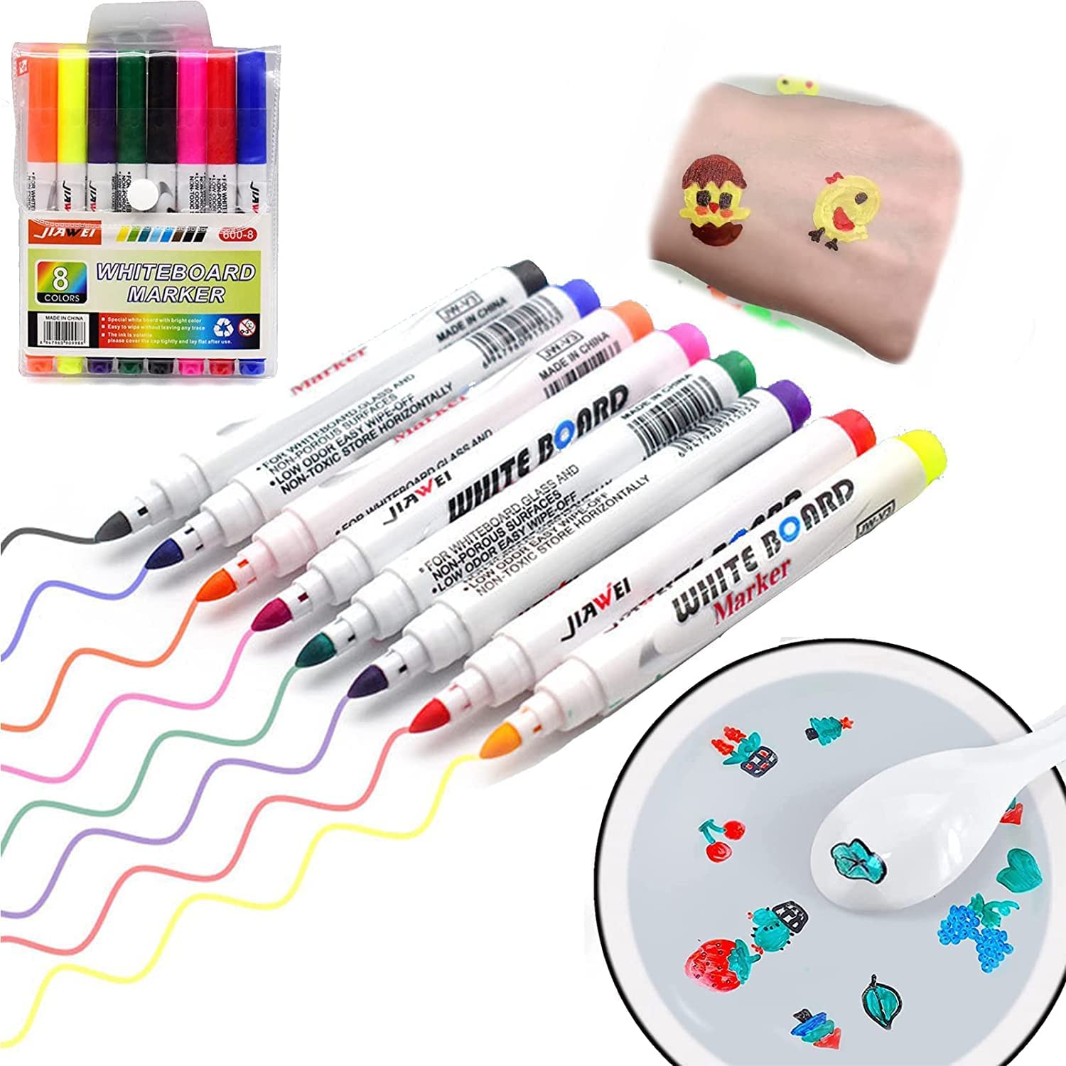 Magical Floating Painting In Water With Spoon (8 pcs Marker)