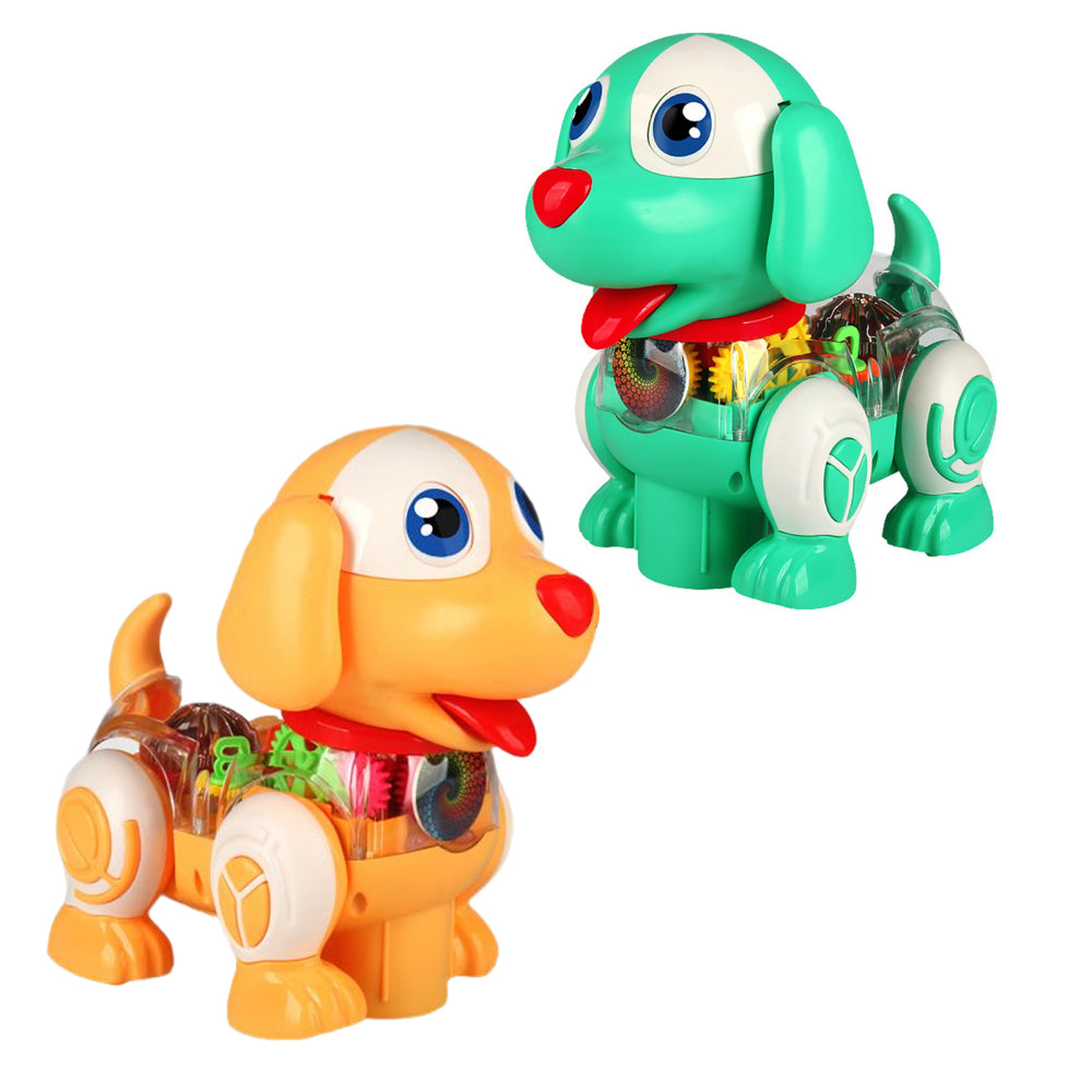 Transparent Gear Walking Dog Toy