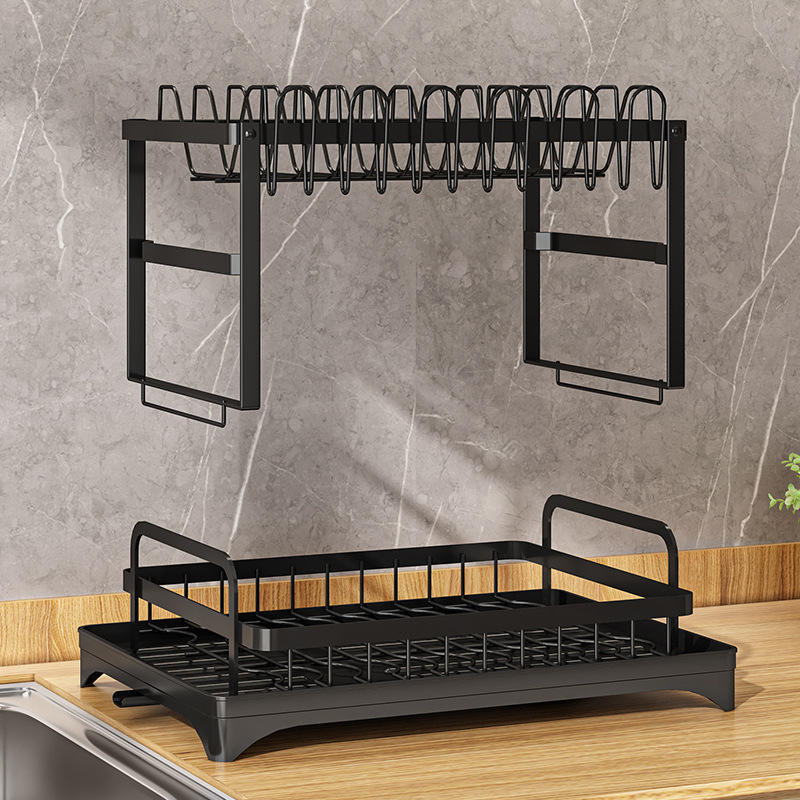 2-Tier Dish Rack with Drain Tray – Heavy-Duty Kitchen Drying Stand