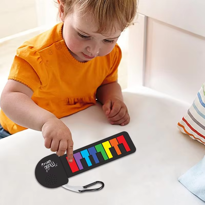 Roll Up Silicone Piano Keyboard Key Chain