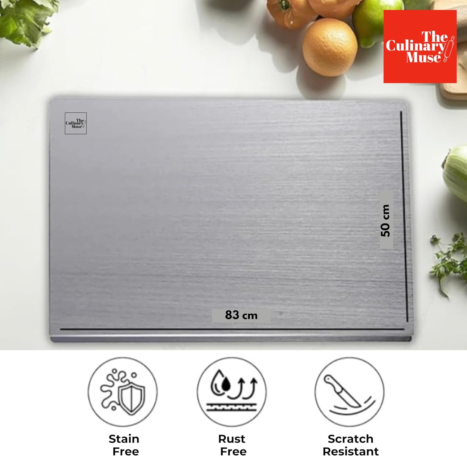 Stainless Steel Cutting Board, Hygienic & Easy to Clean