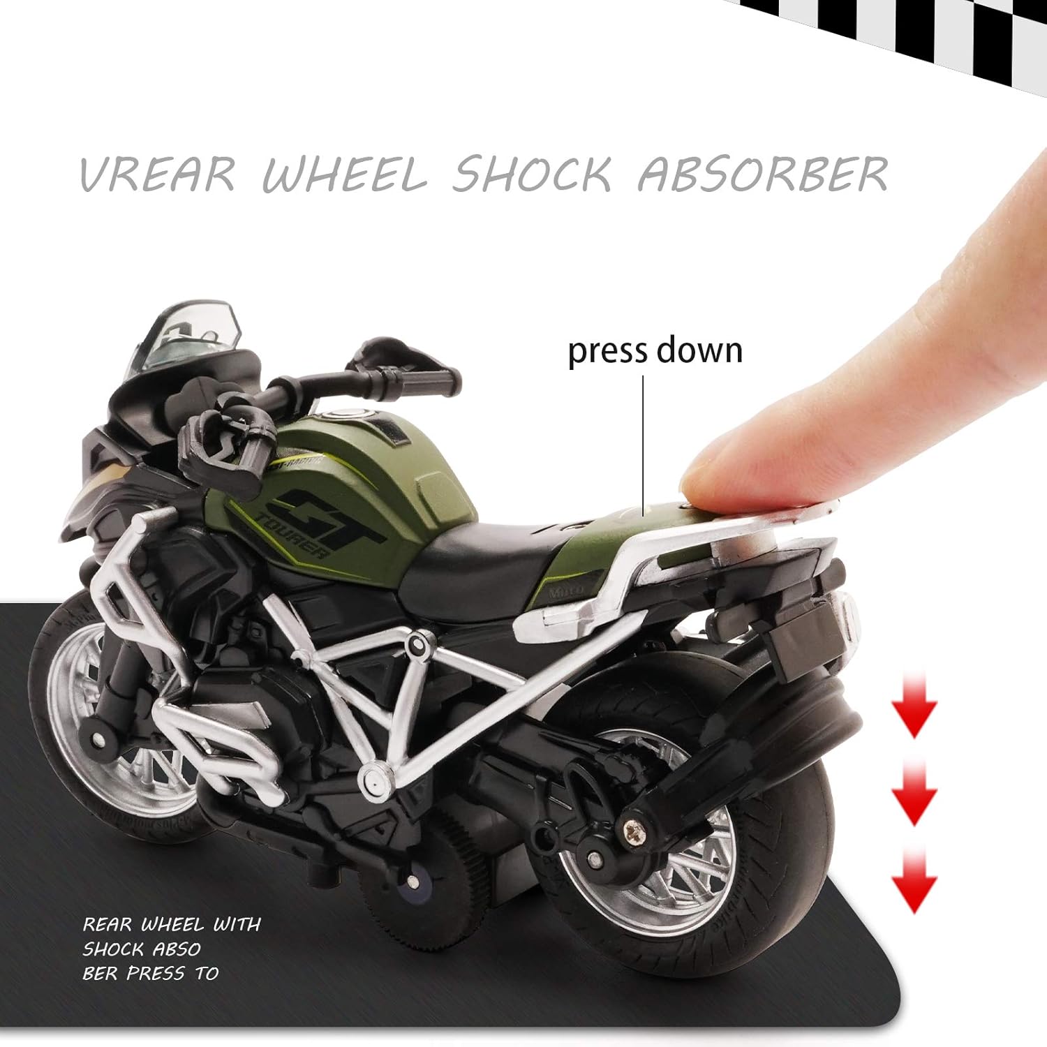 1:8 Scale Diecast Motorcycle with Light and Sound