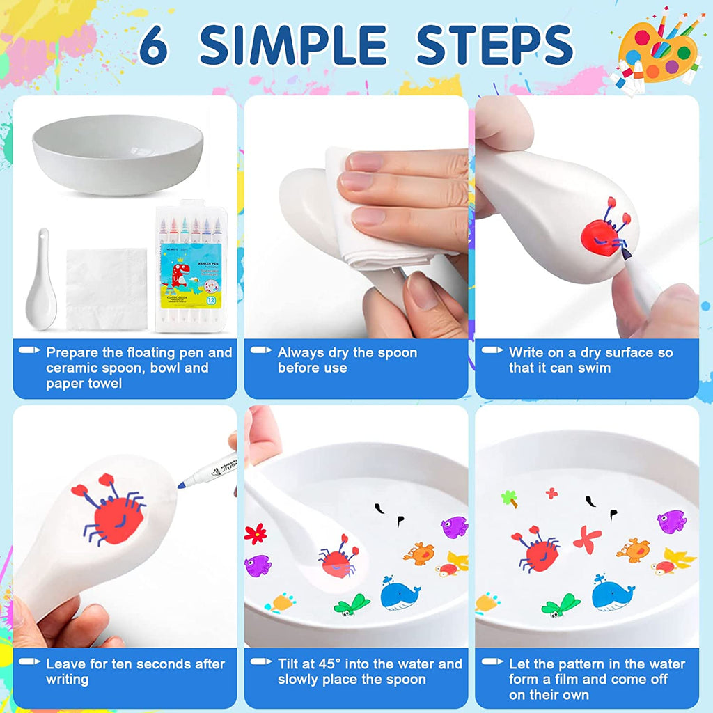 Magical Water Floating Pens With Spoon (2pcs Marker)
