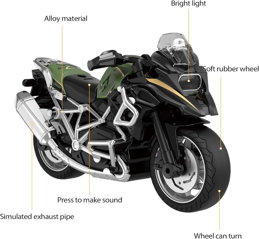 1:8 Scale Diecast Motorcycle with Light and Sound