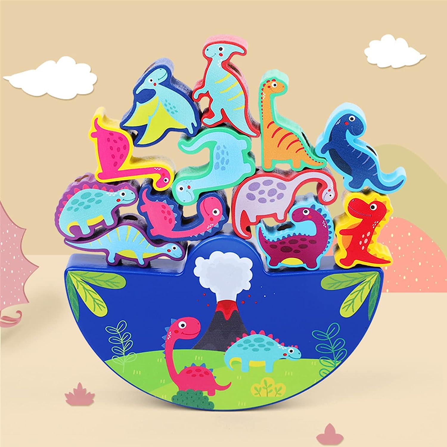Dinosaur Wooden  Stacking Toy For Kids