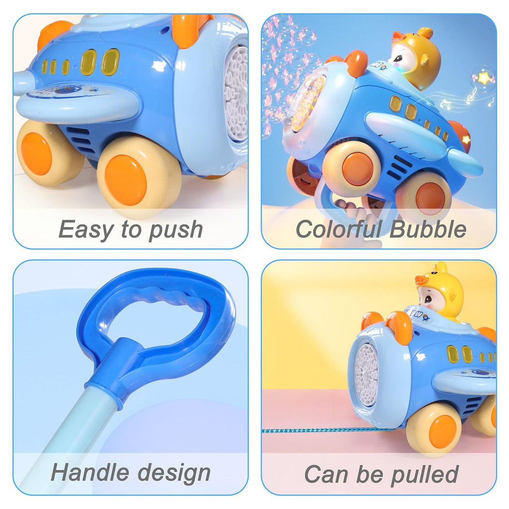 Bubble Airplane Push And Play Machine