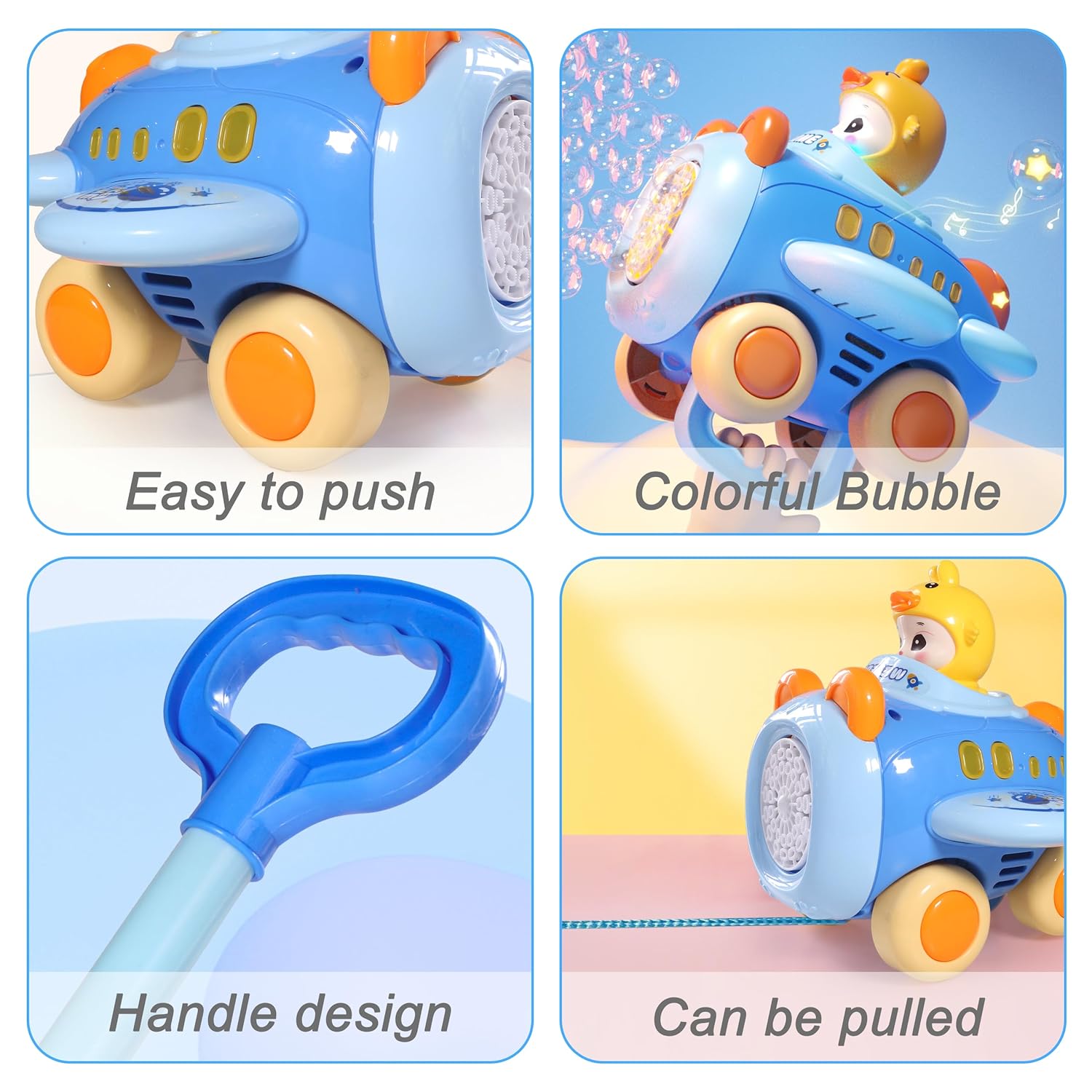 Bubble Airplane Push And Play Machine