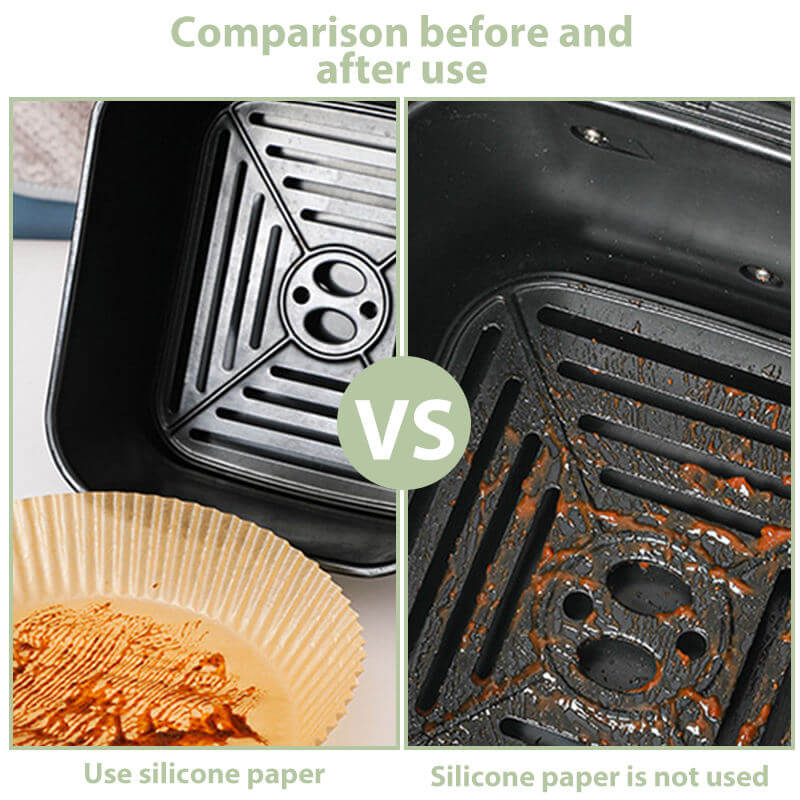 Air Fryer Disposable Paper Liners – Non-Stick Baking Parchment 50 PCS (Heat Resistant)