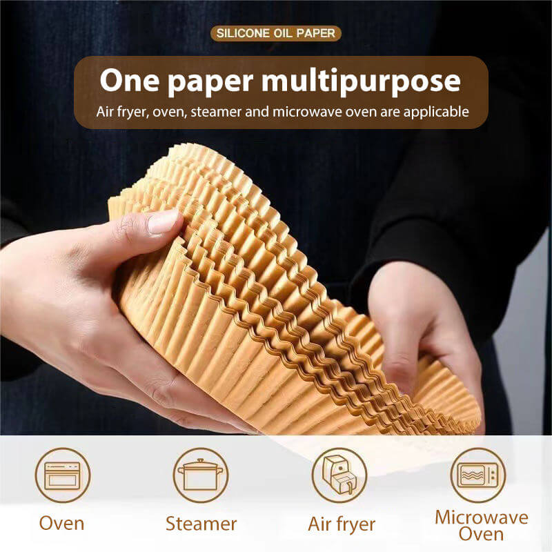 Air Fryer Disposable Paper Liners – Non-Stick Baking Parchment 50 PCS (Heat Resistant)