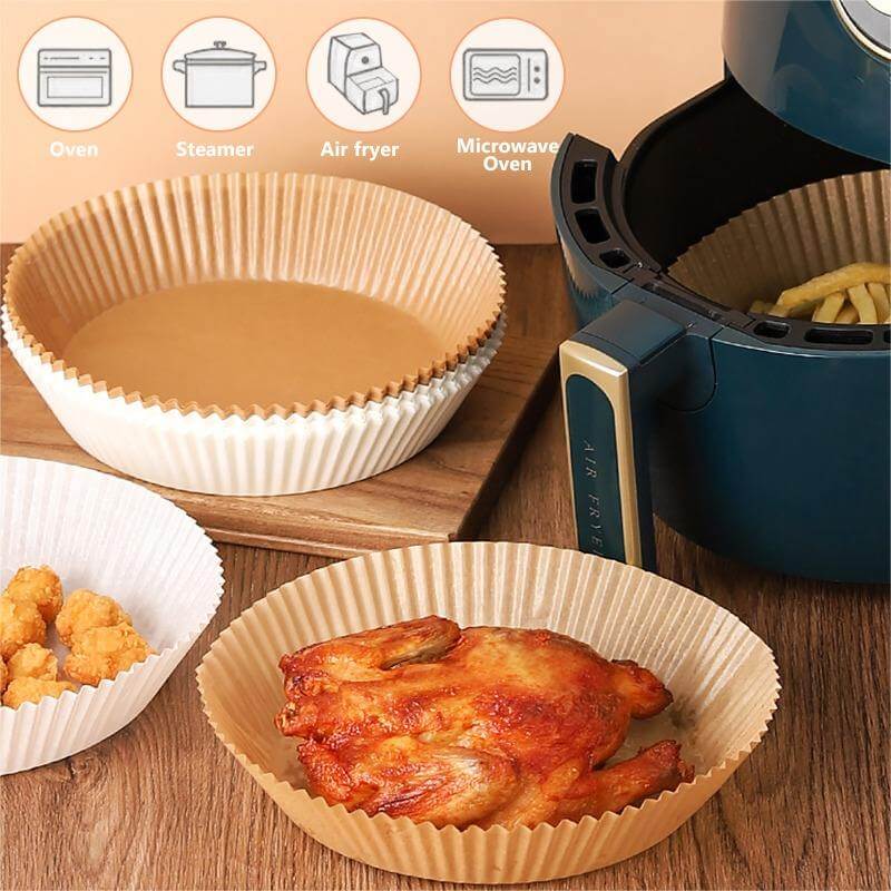 Air Fryer Disposable Paper Liners – Non-Stick Baking Parchment 50 PCS (Heat Resistant)