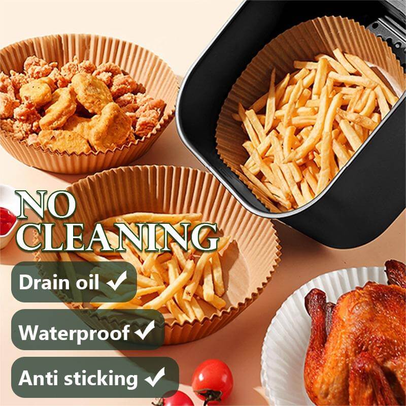 Air Fryer Disposable Paper Liners – Non-Stick Baking Parchment 50 PCS (Heat Resistant)