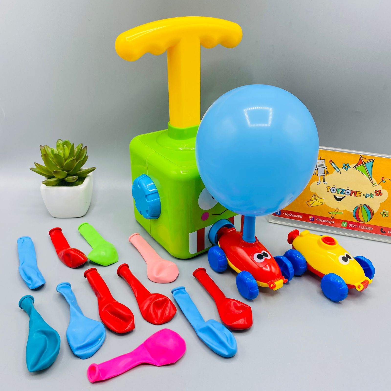 Air Powered Hand Push Balloon Car Assortment