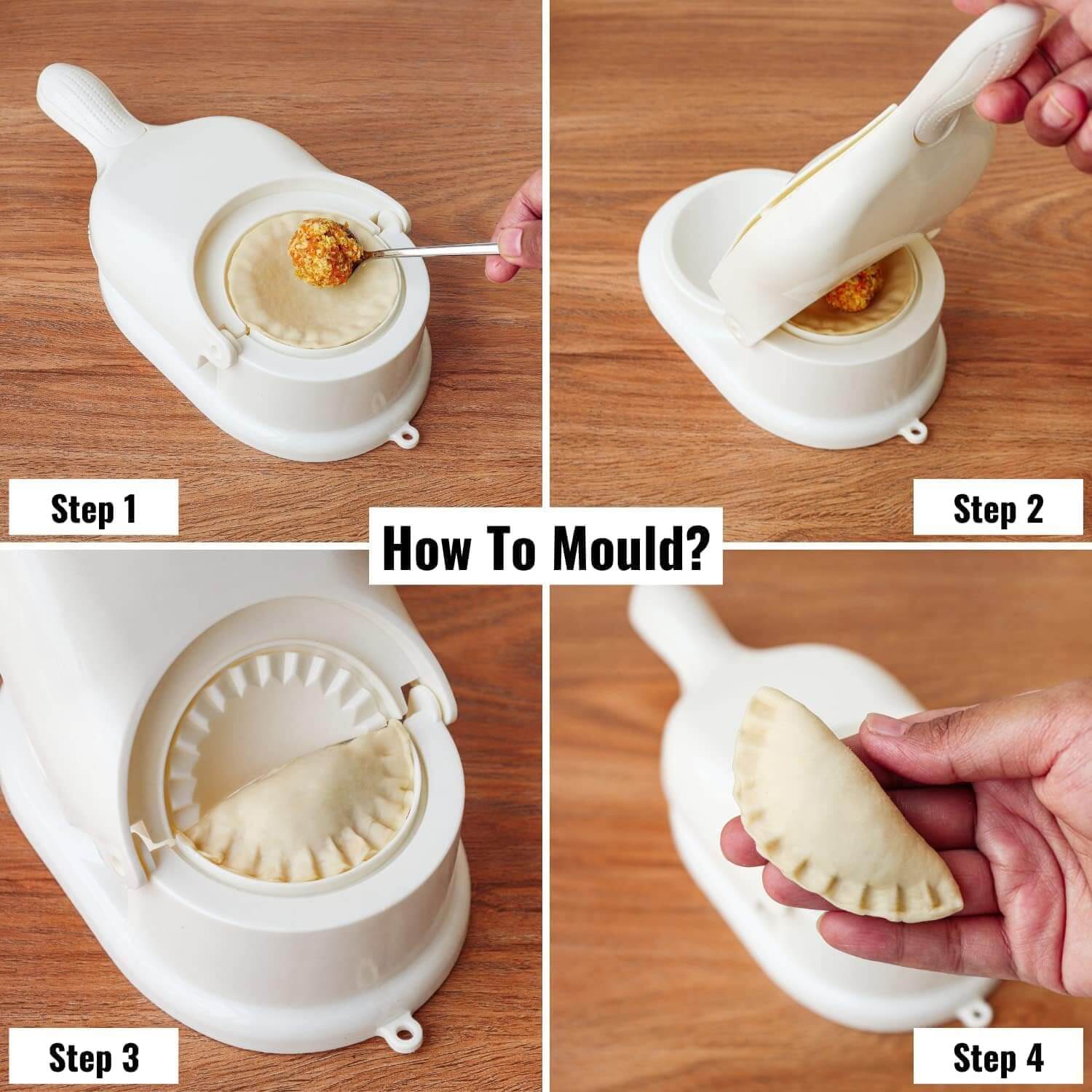 Dumpling Maker / Samosa Maker – 2-in-1 Dumpling Press & Wrapper Cutter