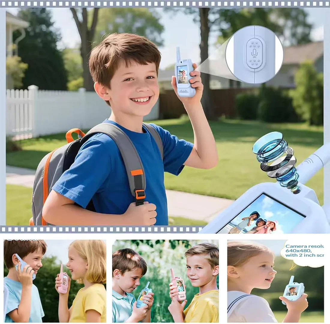 2Pcs Rechargeable Kids Video Walkie Talkie