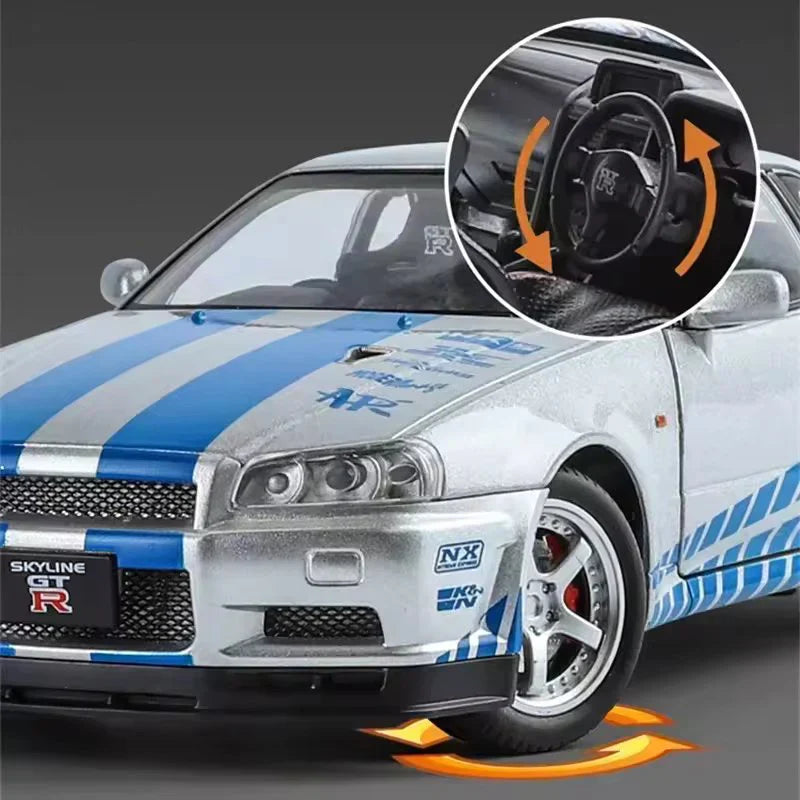 Diecast Nissan Skyline ARES GTR R34 Model Car