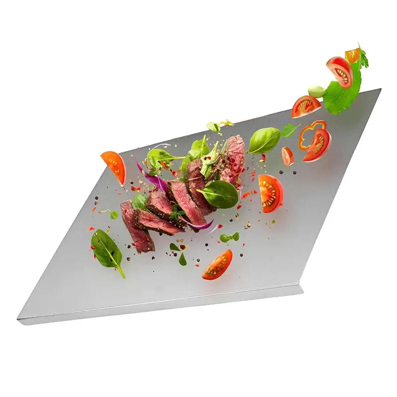 Baking & Cutting Combo – Stainless Steel Chopping Board + Silicone Rolling Pin