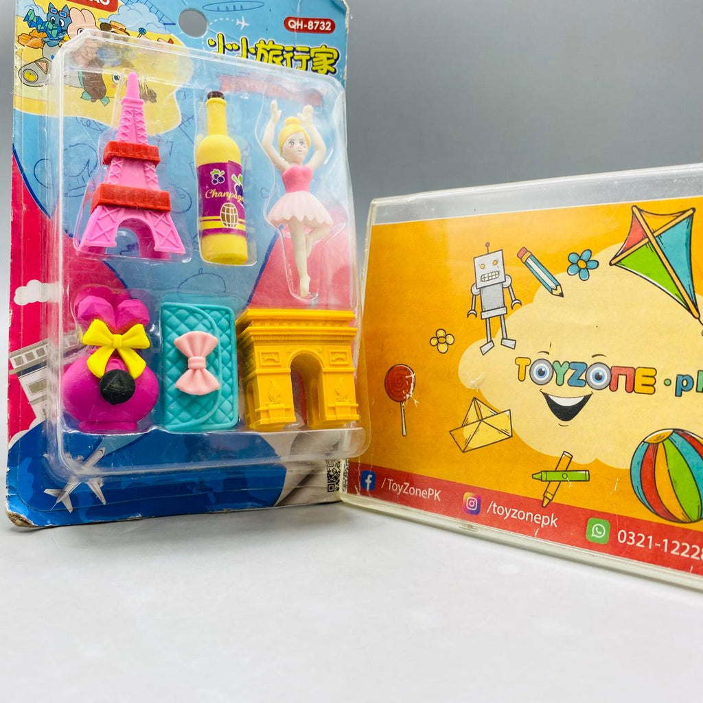 Qihou France Travel Theme Eraser Set (QH-8732)
