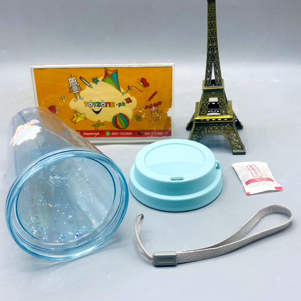 Nice Cream Glitter Tumbler with Lid and Wrist Strap