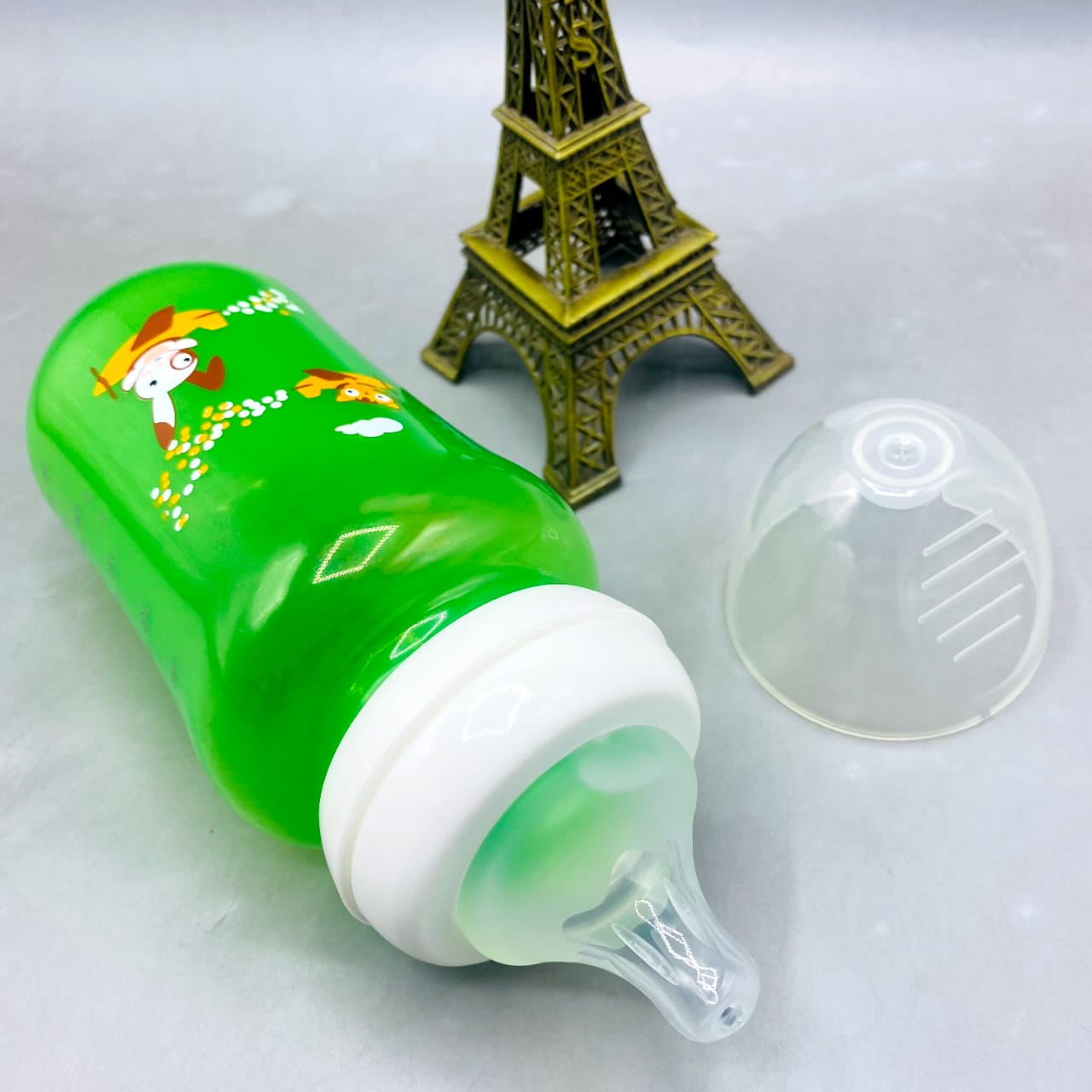 Green Cartoon Animal Baby Feeding Bottle (250ml)