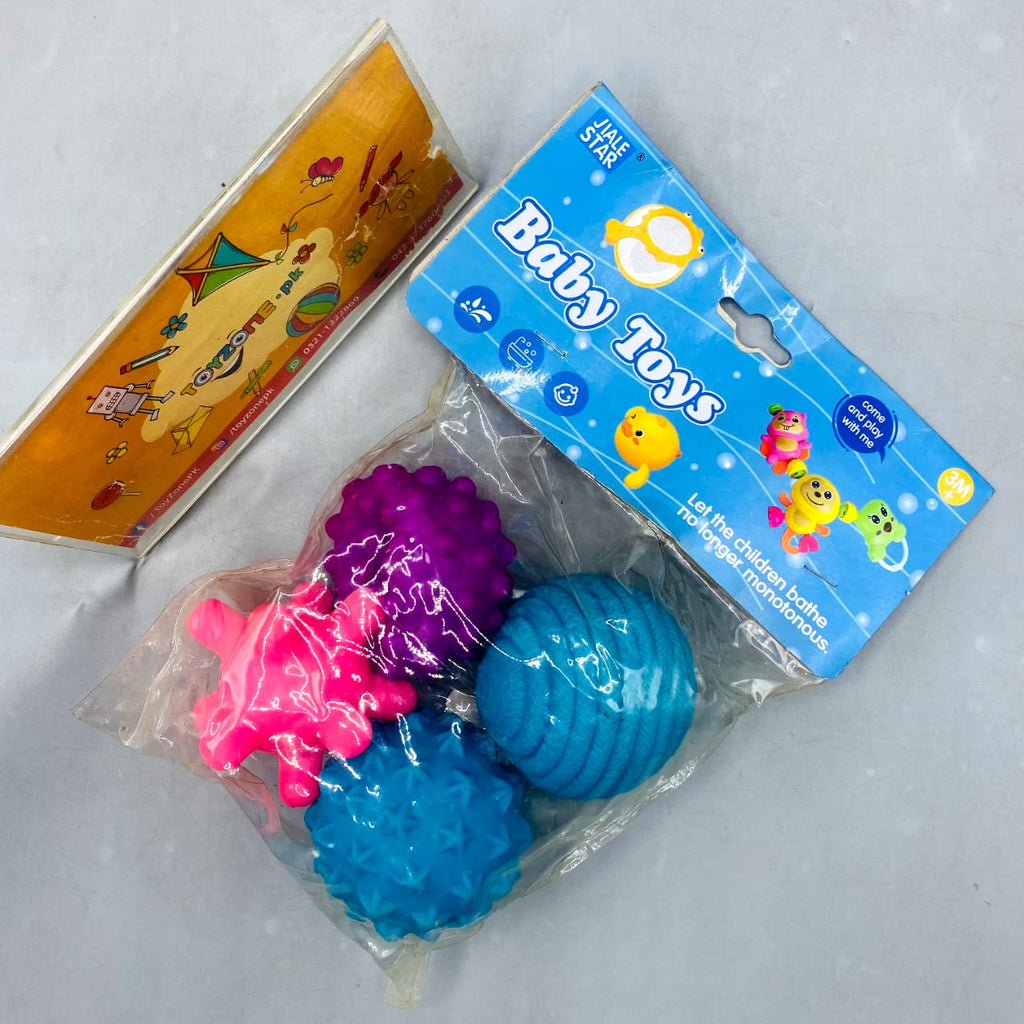 Chu Chu Squeaker Sensory Ball and Bath Toy Set (4-Pack)