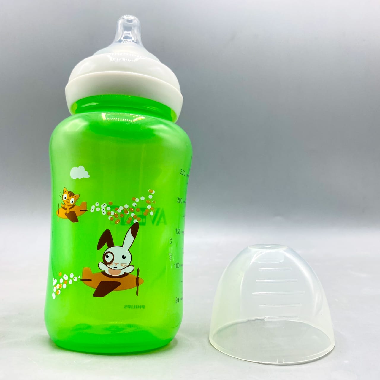 Green Cartoon Animal Baby Feeding Bottle (250ml)