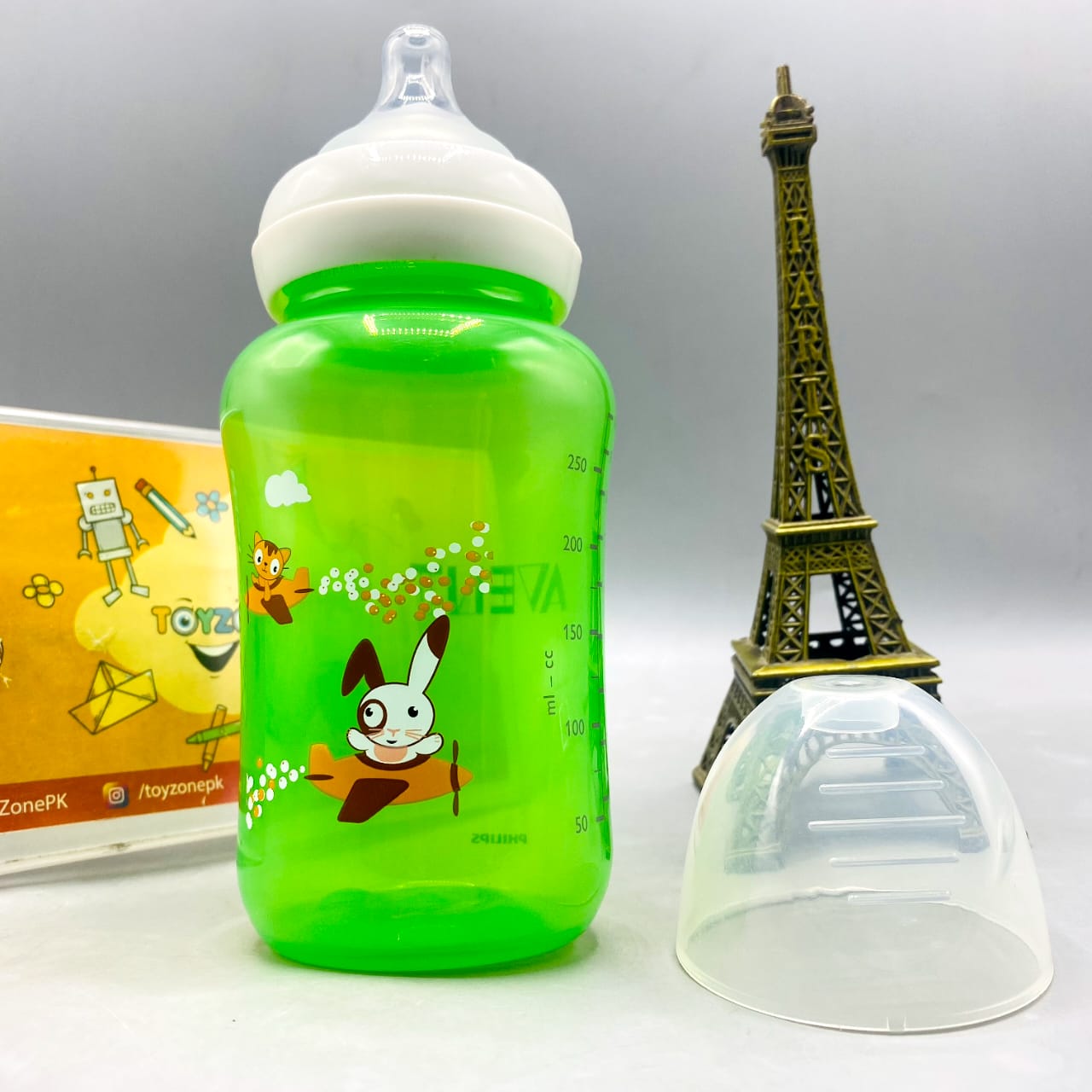 Green Cartoon Animal Baby Feeding Bottle (250ml)