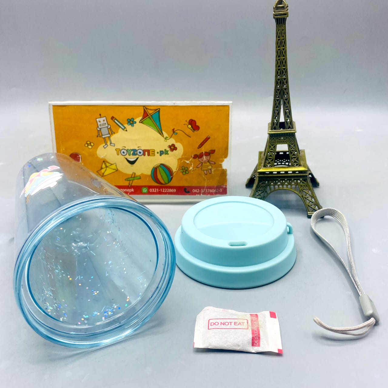 Nice Cream Glitter Tumbler with Lid and Wrist Strap
