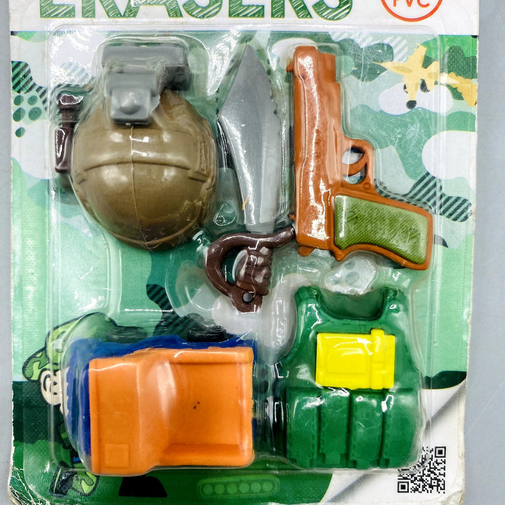 Qihao Military Themed Erasers Set (Non-PVC) - Novelty Stationery