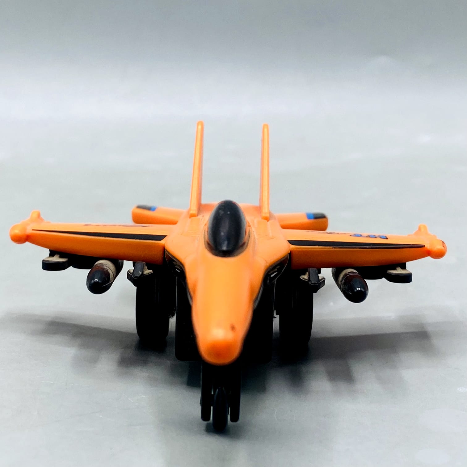 Orange "HT Fighter" Die-Cast/Plastic Jet with Missile Details