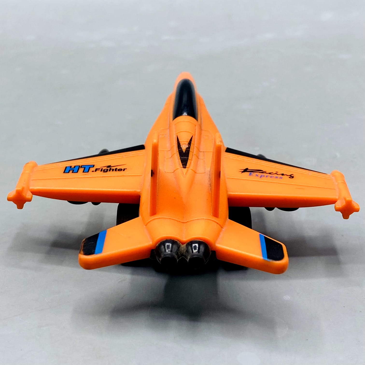 Orange "HT Fighter" Die-Cast/Plastic Jet with Missile Details