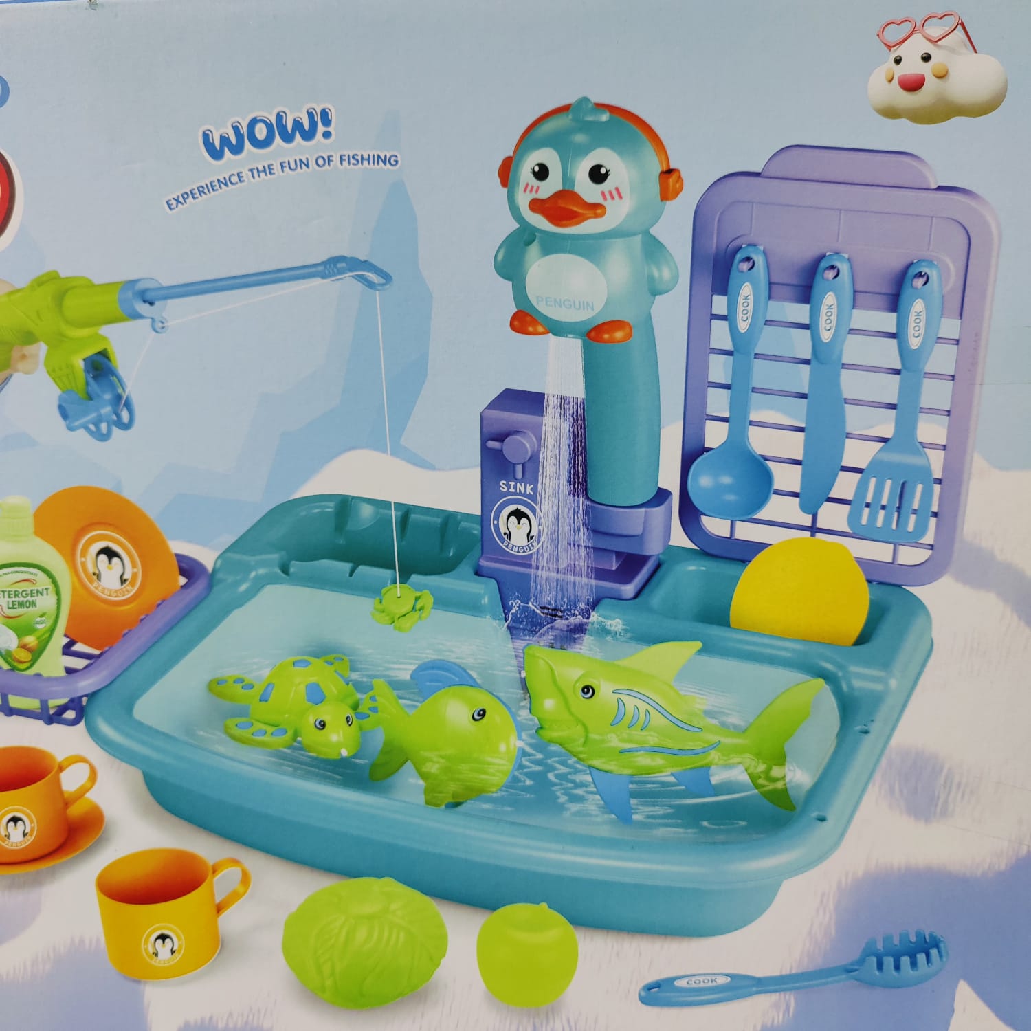 2 in 1 Sink And Fishing Game With Light And Sound