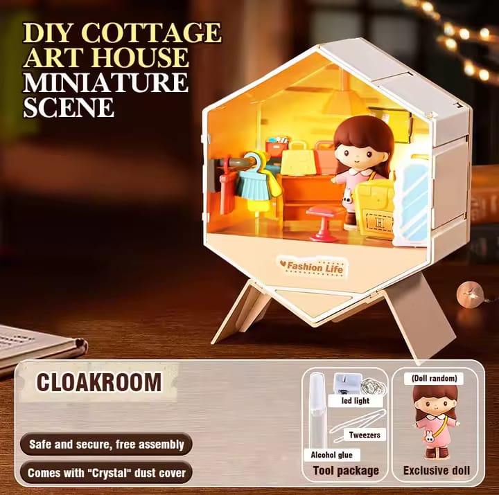 6 in 1 DIY Mini Creative Doll House With 1 Surprise Gift