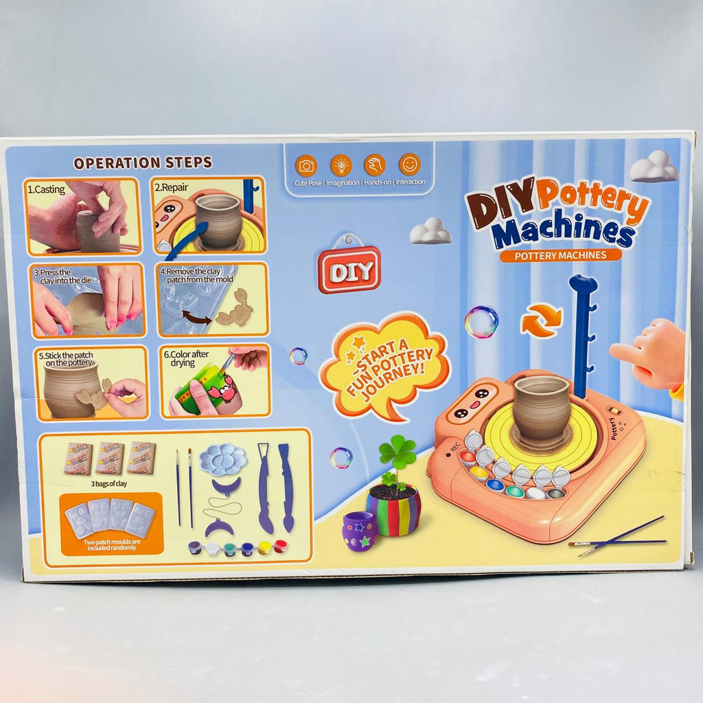 Battery Operated Pottery Wheel With 6Pcs Color Set