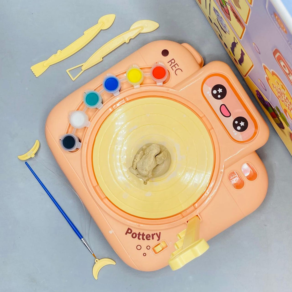 Battery Operated Pottery Wheel With 6Pcs Color Set