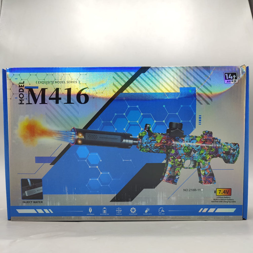 Automatic Gell Blaster M416 Gun with Light and Smoke Effect