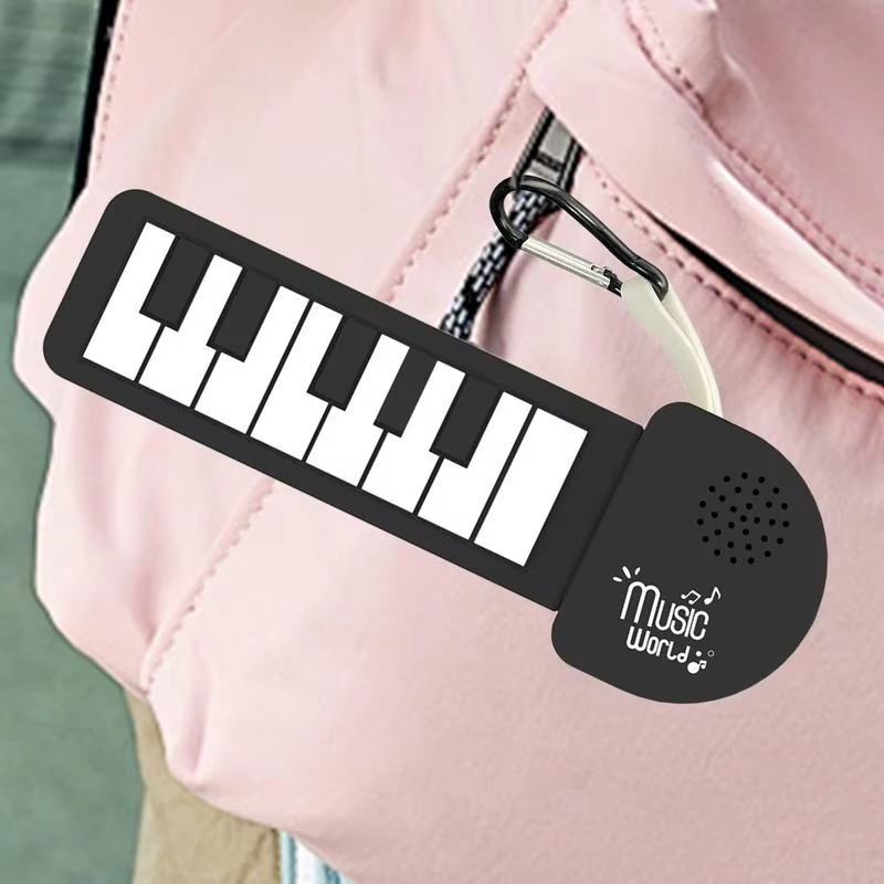 Roll Up Silicone Piano Keyboard Key Chain