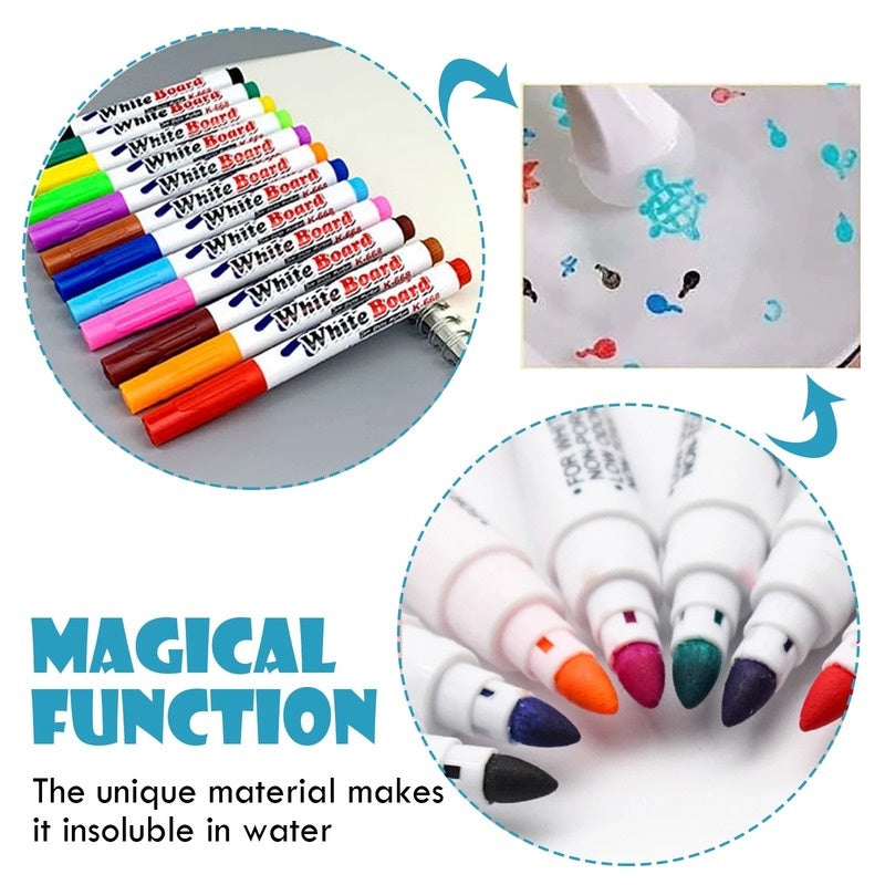 Magical Floating Painting In Water With Spoon (8 pcs Marker)